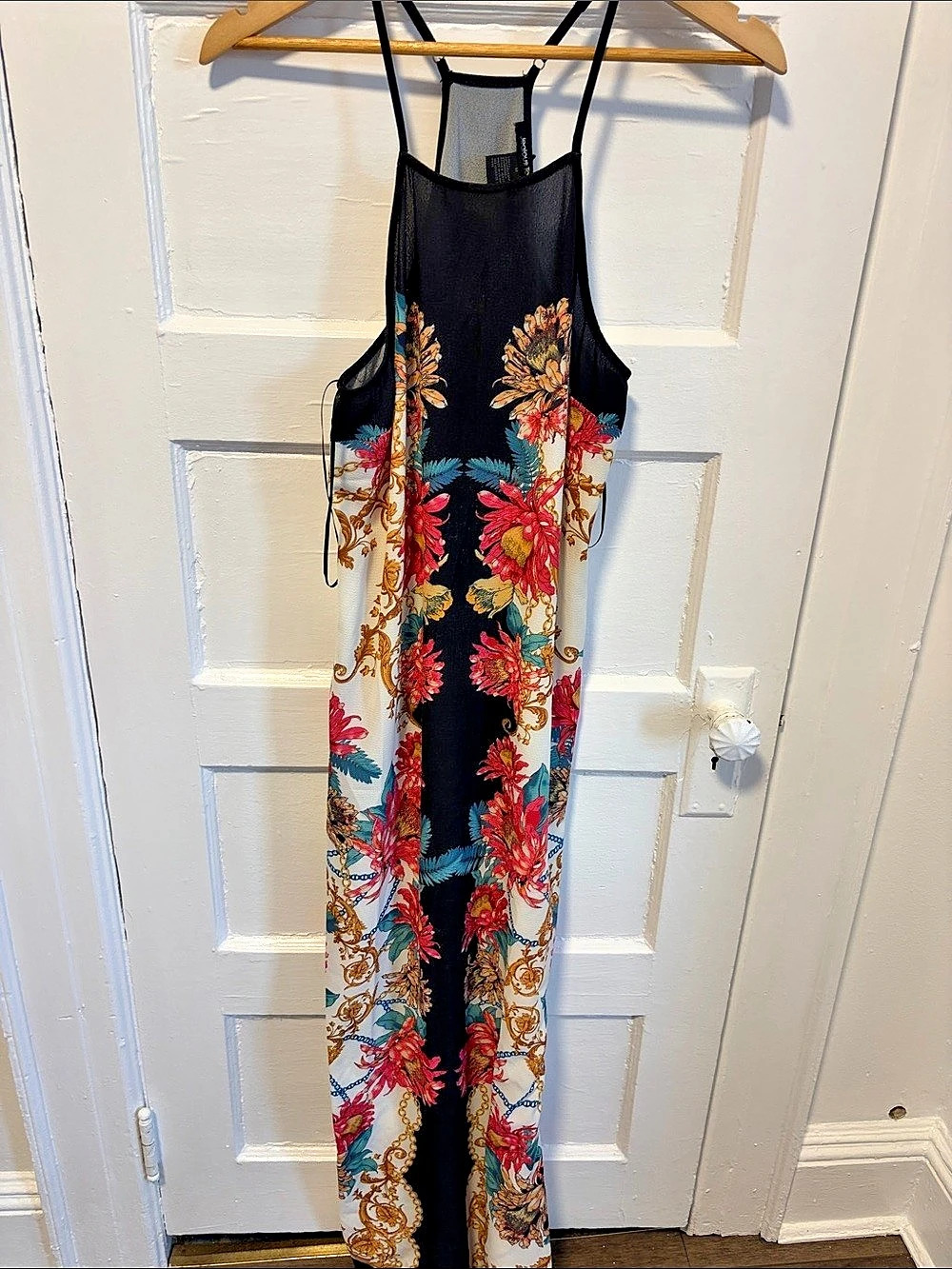 Floral Wide Leg Jumpsuit in Black